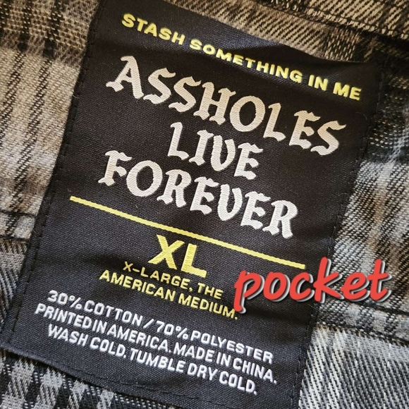 🆕️ Assholes Live Forever Women's Rose Flannel Graphic Shirt - Picture 12 of 12